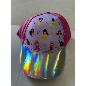 Disney 100 Girl's Cap 9 Princess Gift Fireworks Party Hat Balloon‎ Iridescent